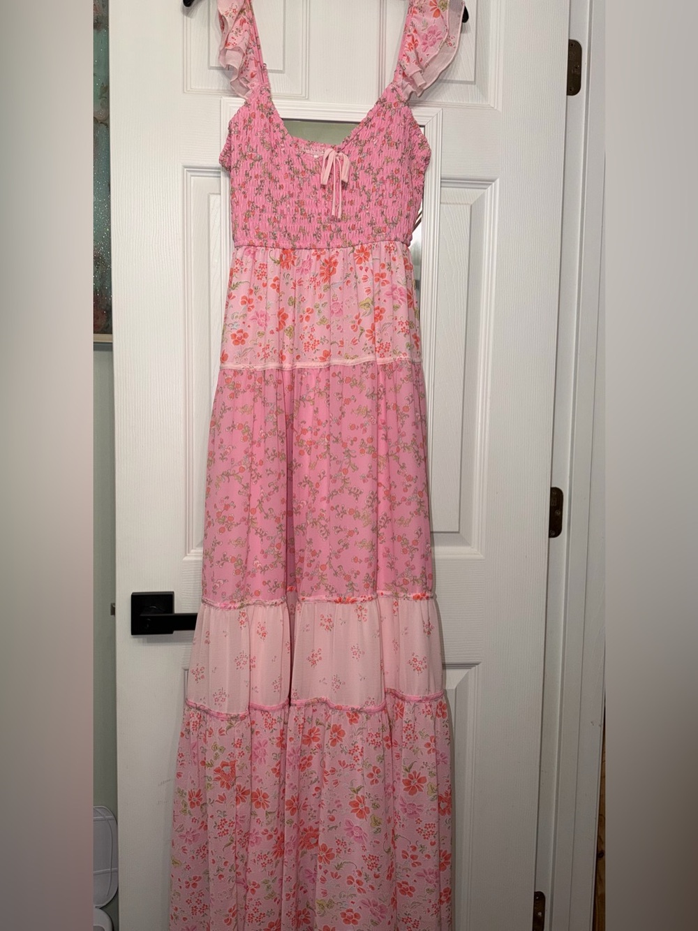 Altar'd State Pink Floral Tiered Maxi NWT